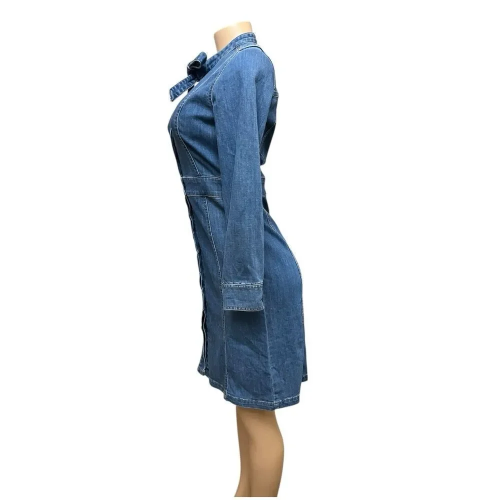 Madewell Blue Long Sleeve Denim Dress - Picture 2 of 11